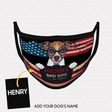 Personalized Dog Gift Idea - Bad Dog Wearing Nobita Glasses For Dog Lovers - Cloth Mask